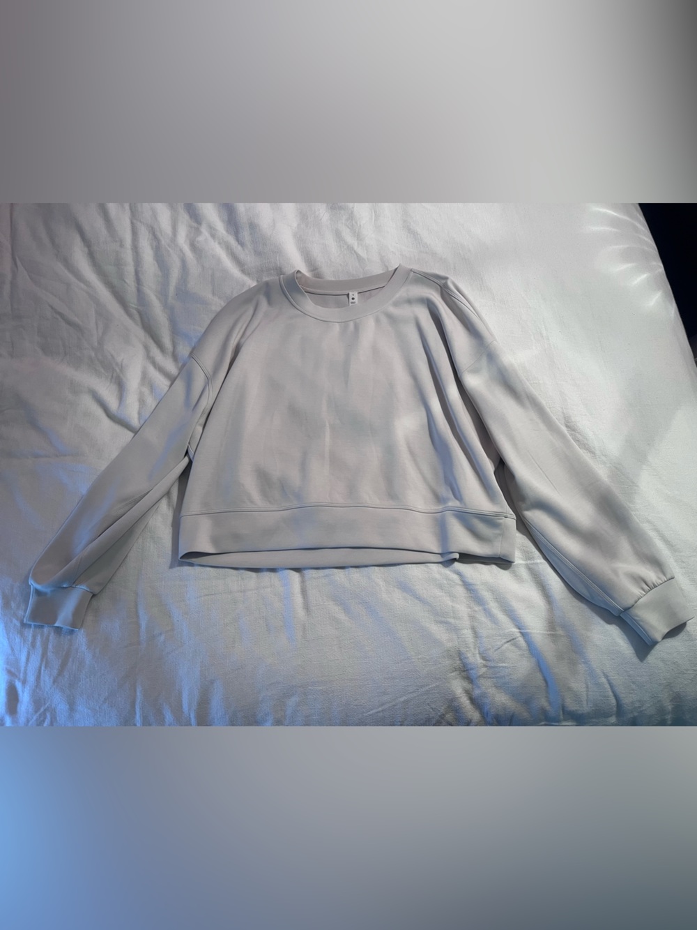 Lululemon Bone Softstreme Crop Crewneck Sweatshirt